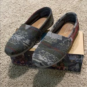 Toms classics grey jacquard shoes